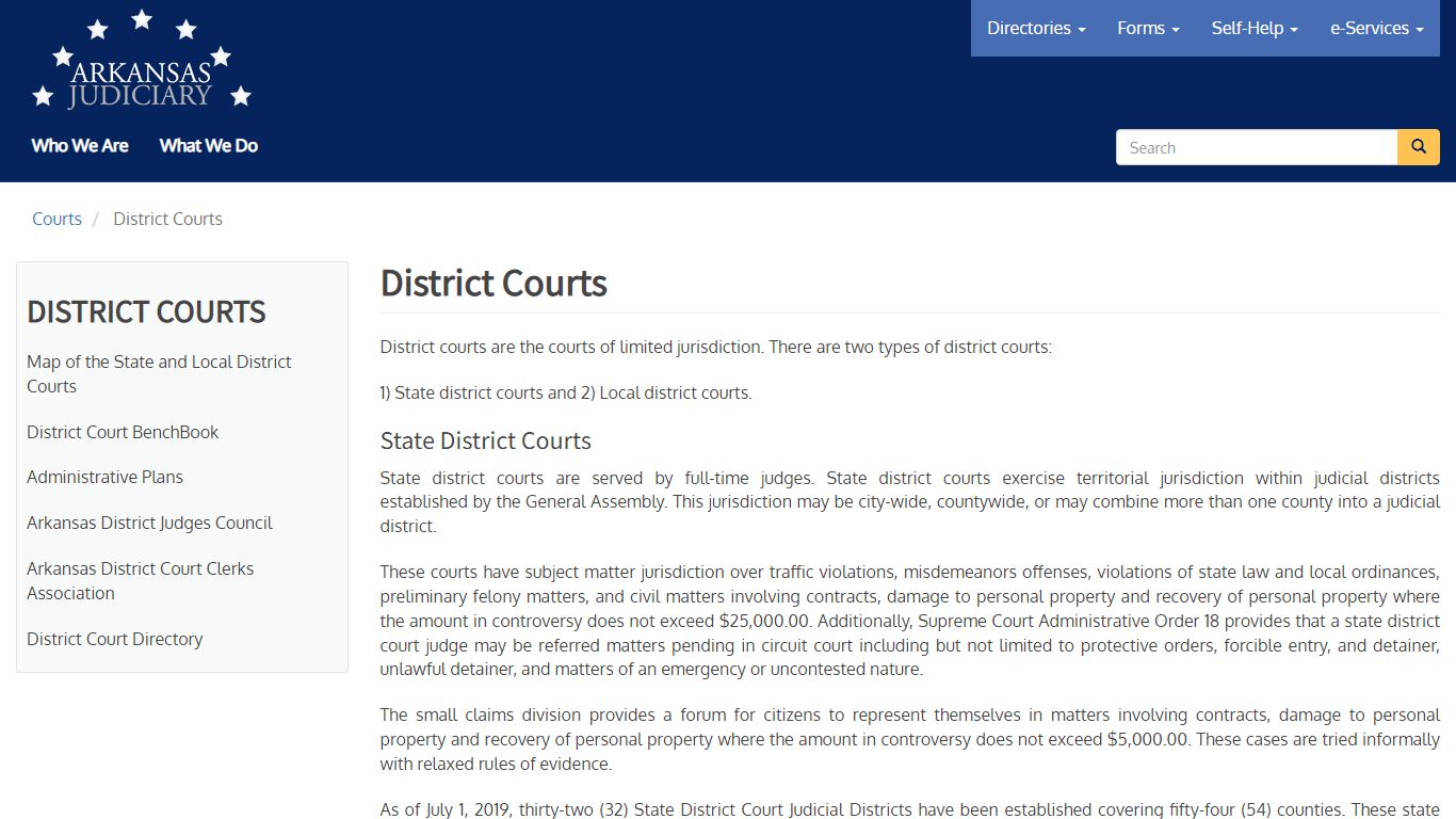 District Courts | Arkansas Judiciary