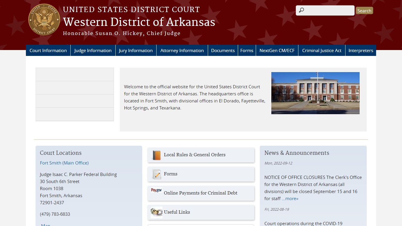 Western District of Arkansas | United States District Court