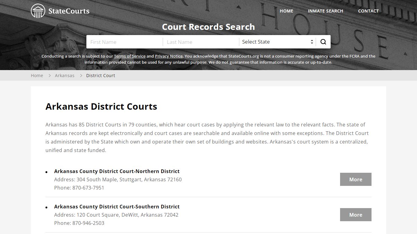 Arkansas District Courts - StateCourts