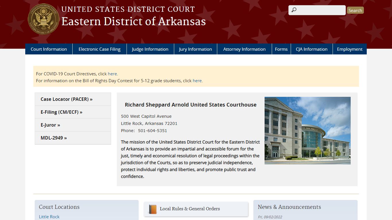 Eastern District of Arkansas | United States District Court